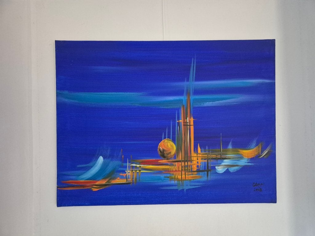 Acrylverf schilderij abstract, Ophalen
