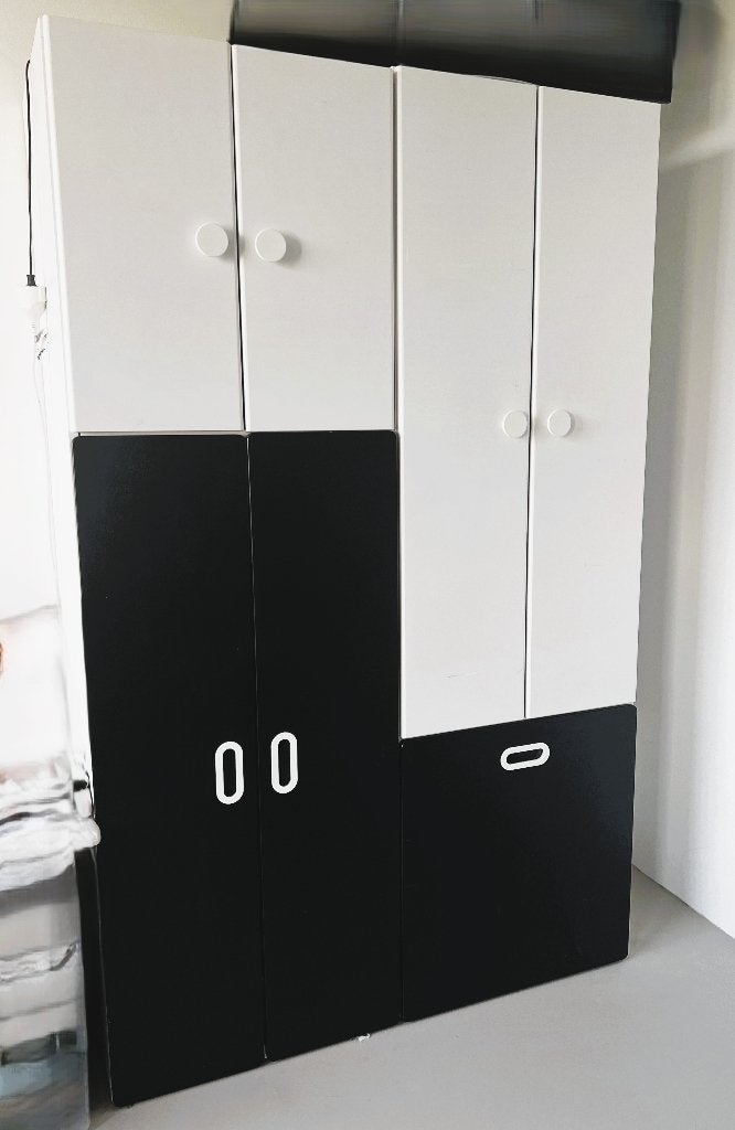 Kledingkast met grote la en krijtborddeuren (PLATSA - IKEA), Ophalen, Gebruikt, Kast, 50 tot 70 cm