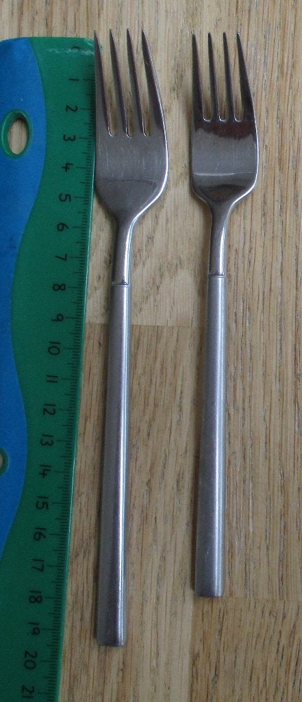 Gero Zilduro Scala matte steel vorken 17,5cm en 19,4cm, Ophalen of Verzenden, Gero, Rvs of Chroom