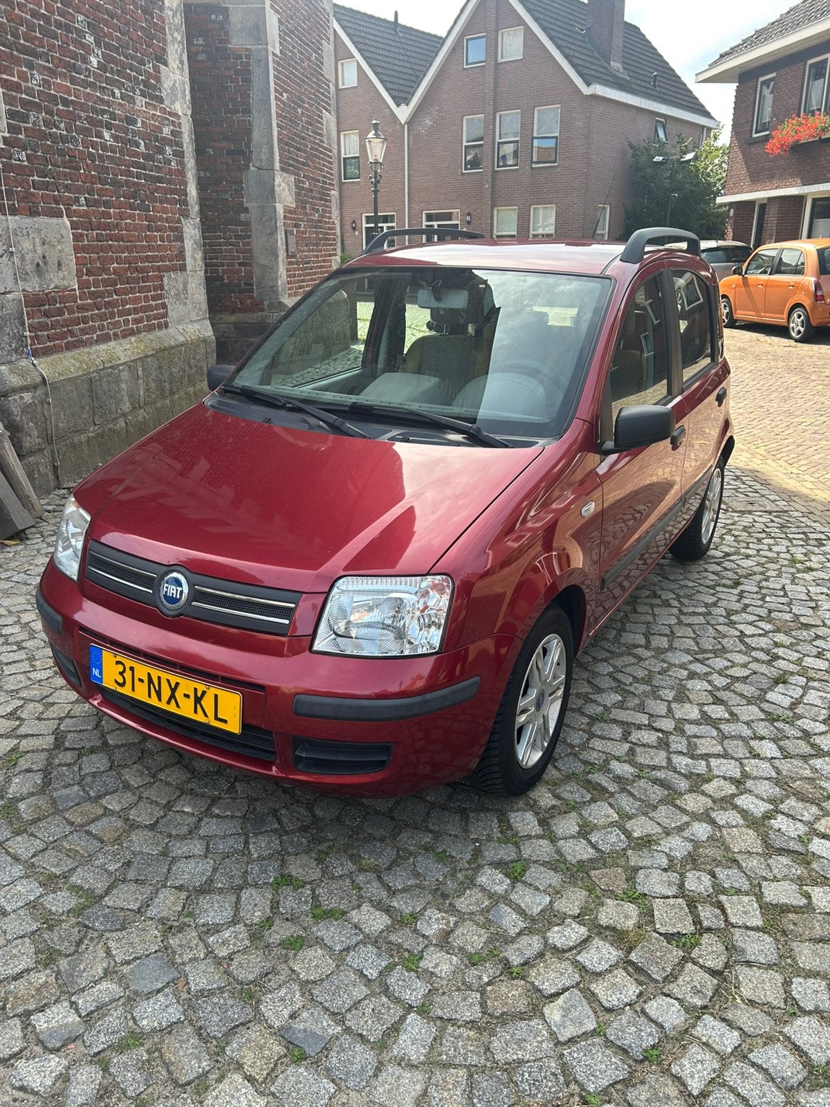 Fiat Panda 1.2 2004 Rood airco climat control, Voorwielaandrijving, Metallic lak, Origineel Nederlands, Bedrijf