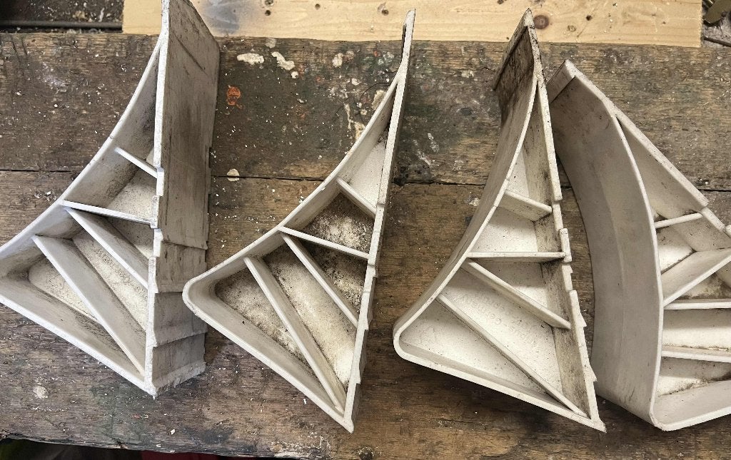 Kunststof Wielkeggen / Wielstoppers (Wit) tripus 4 stuks, Ophalen of Verzenden, Gebruikt