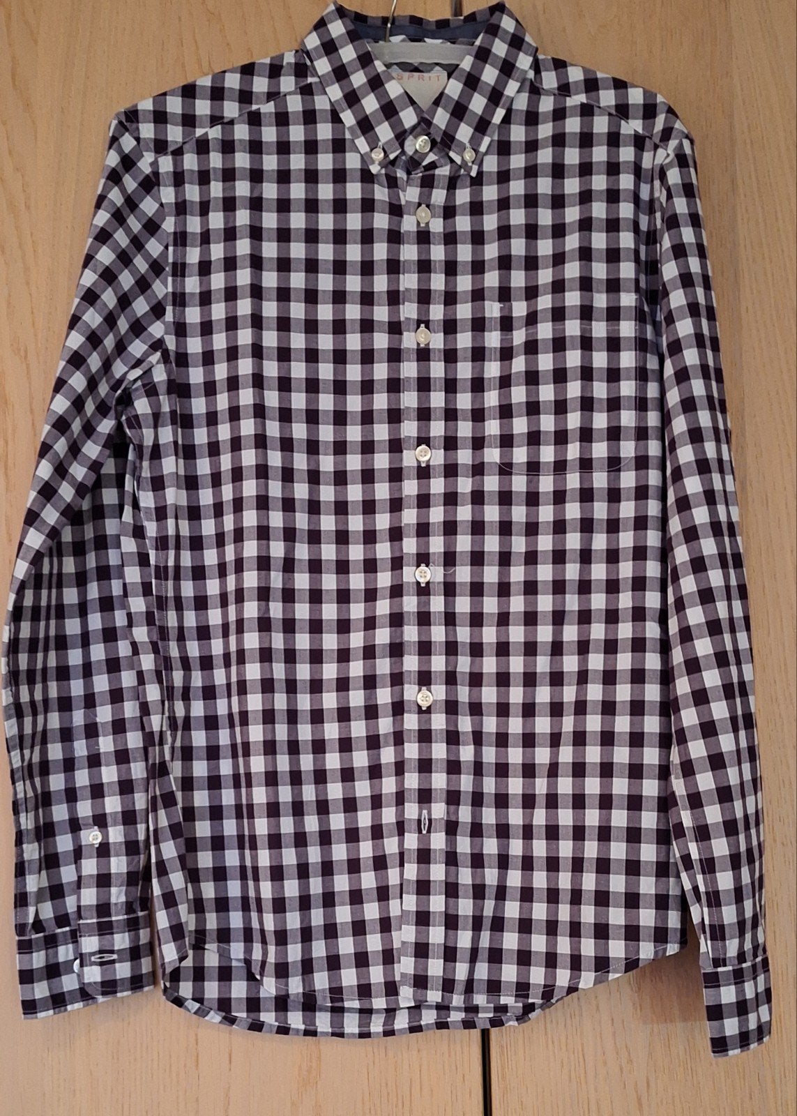 Esprit geruit slim fit overhemd met borstzakje - Maat S, Meerkleurig, Halswijdte 38 (S) of kleiner, Ophalen of Verzenden, Zo goed als nieuw