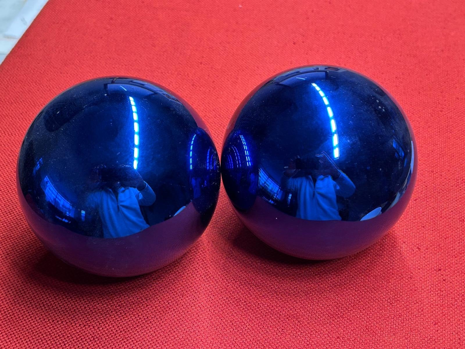 Antieke kobaltblauwe heksenballen (2 stuks) - 19e eeuw, Ophalen