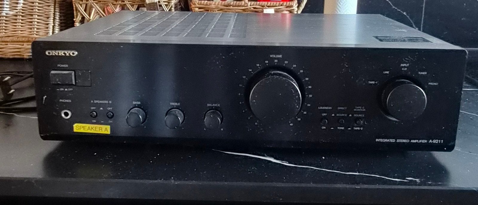 Onkyo A-9211 Geïntegreerde Stereo Versterker, Gebruikt, Ophalen of Verzenden, 120 watt of meer, Stereo