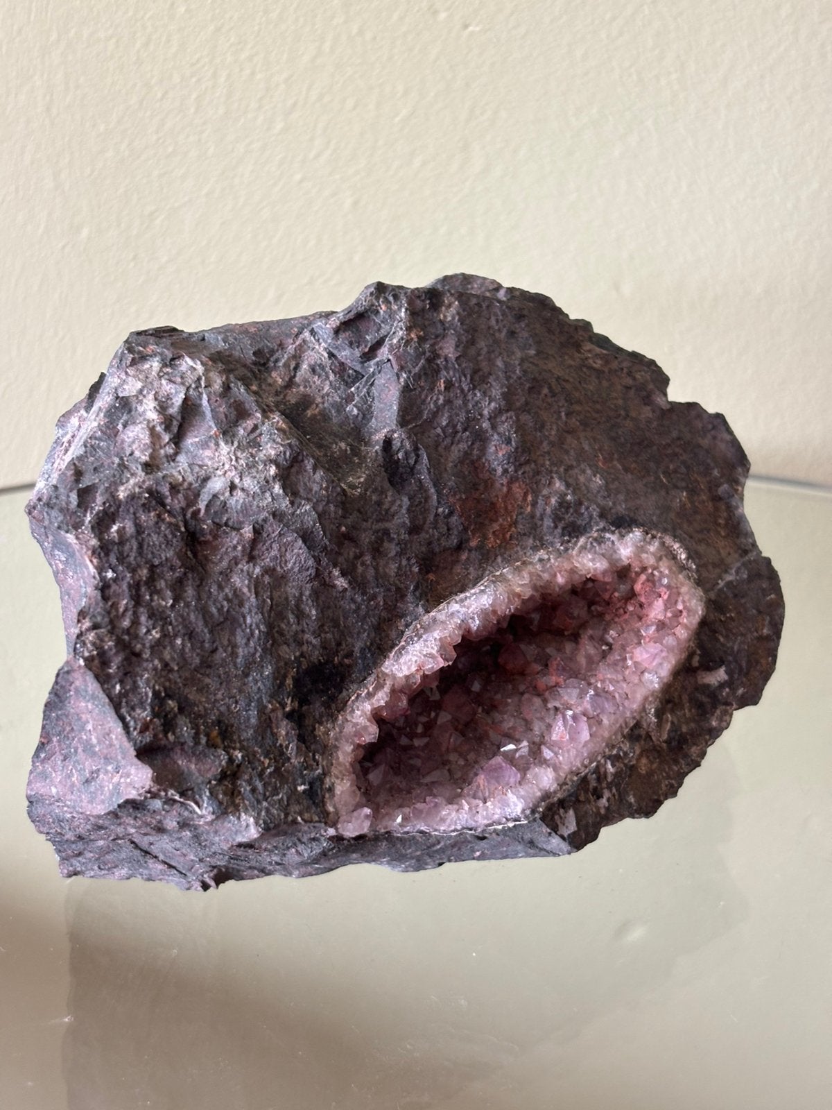 Roze Amethist Edelsteen Geode 1448 Gram, Ophalen of Verzenden