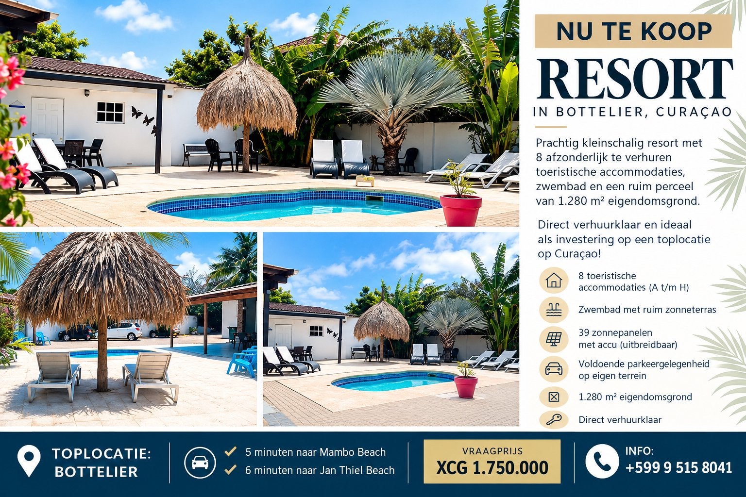Resort te koop op Curacao - dichtbjj Mambo Beach, Huizen en Kamers, 500 m², Woonhuis, Recreatiepark, Verkoop zonder makelaar