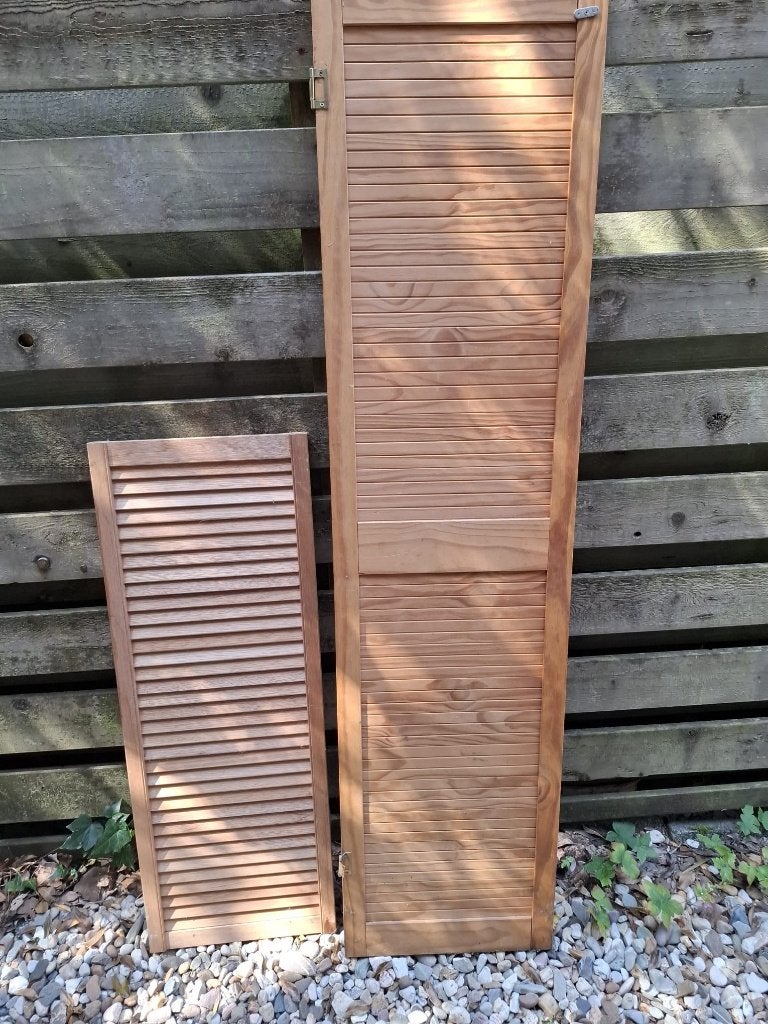 Houten louvredeuren, Ophalen, Gebruikt