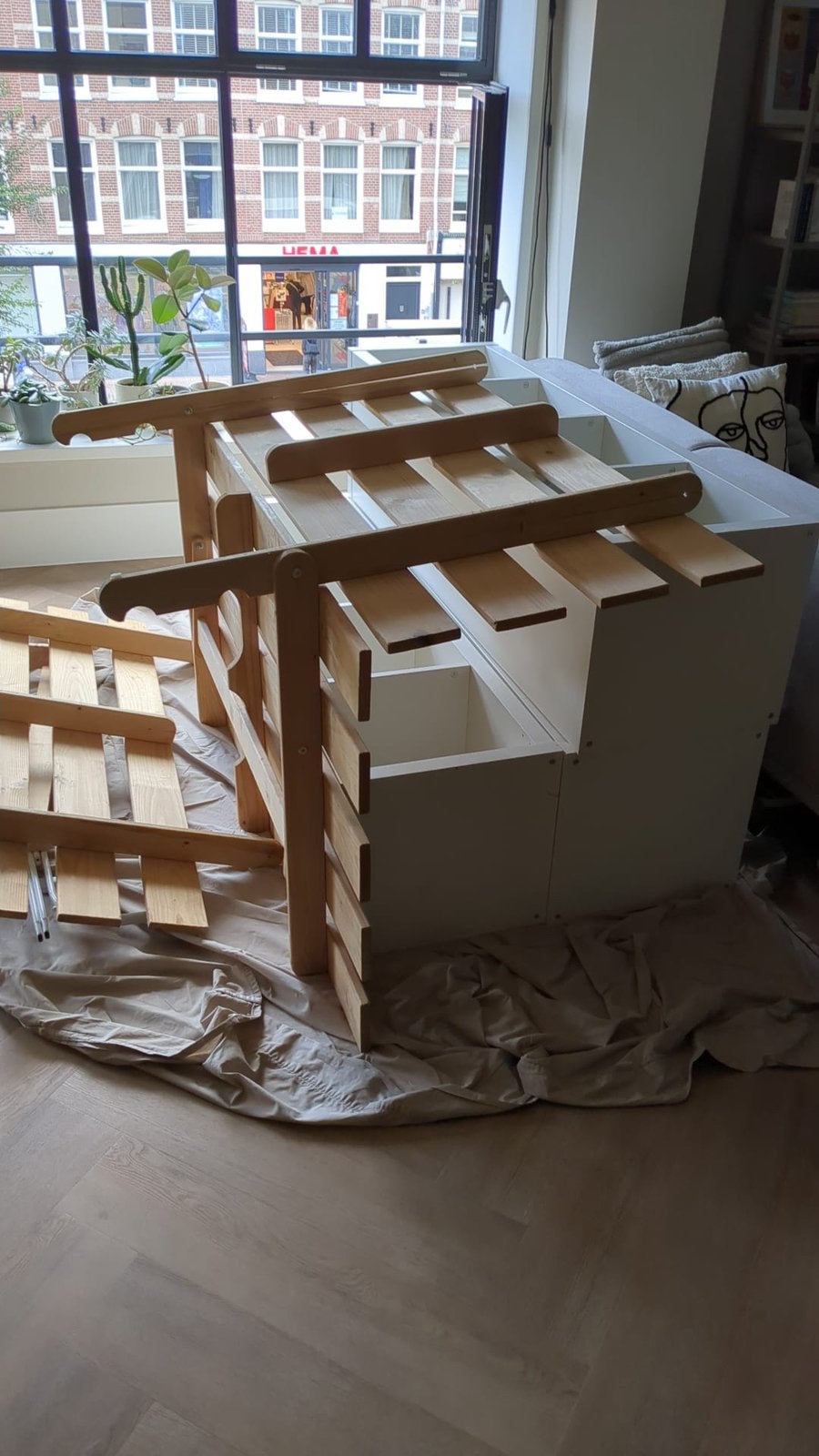 3x ikea kallax + ikea bedframe, Tuin en Terras, Minder dan 3 m³, Ophalen of Verzenden