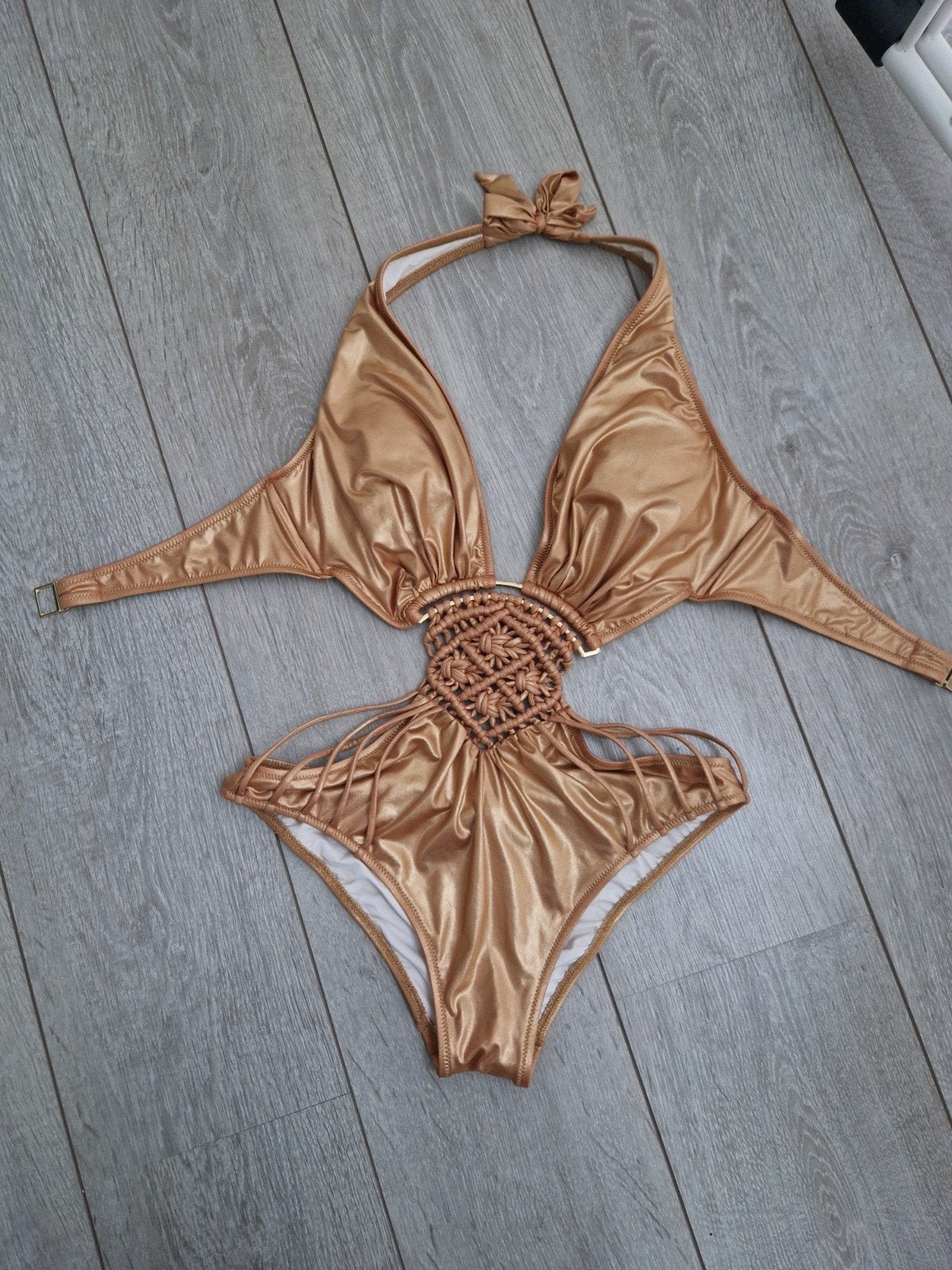 Gottex goud / bronskleurig badpak maat M, Kleding | Dames, Badmode en Zwemkleding, Gottex, Badpak, Ophalen of Verzenden, Zo goed als nieuw