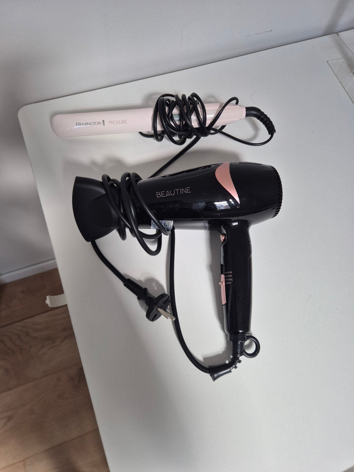 Remington PROLUXE stijltang en Beautine föhn set, Ophalen, Gebruikt, Haarverzorging