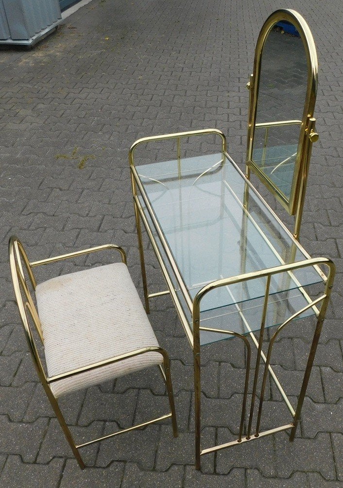 Hollywood Regency Gold Dressing Table Set., Ophalen