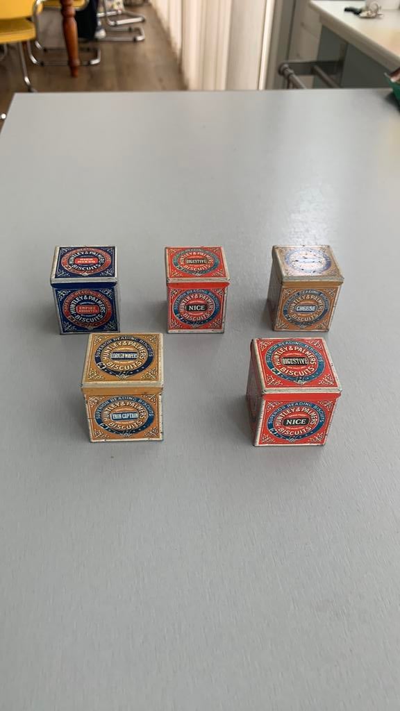 Huntley & Palmers monsterblikjes, Ophalen of Verzenden, Gebruikt, Overige