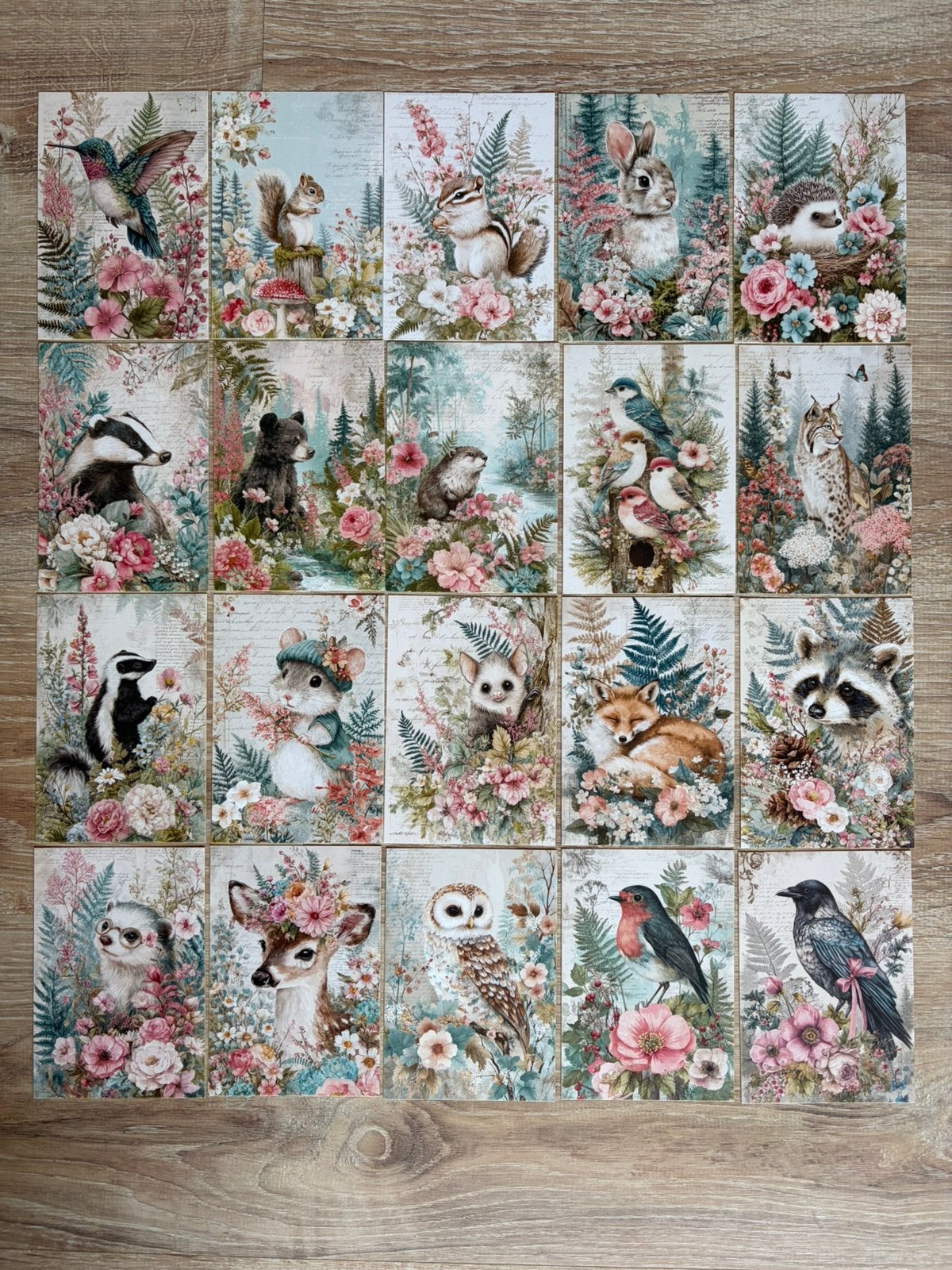 20-delige Kaartenset Spring Animal & Flowers Nieuw, Hobby en Vrije tijd, Scrapbooking, Ophalen of Verzenden, Nieuw, Versiering of Embellishment