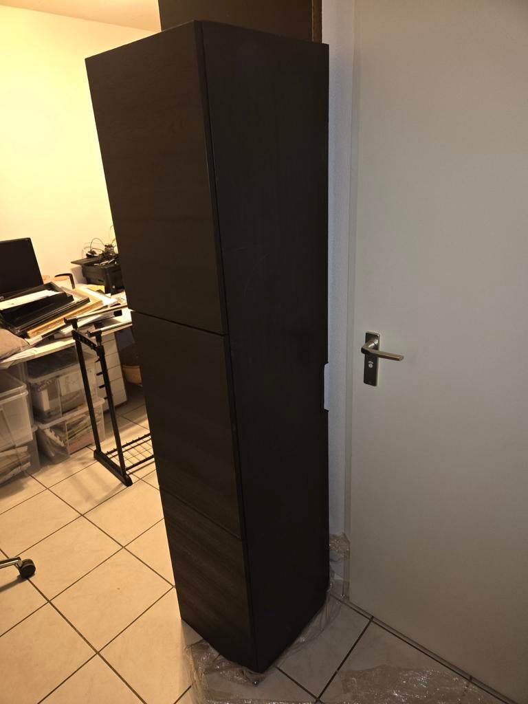 Ikea Besta tv kast zwart bruin 180 breed x 42 hoog x 38 diep, Ophalen, Gebruikt, 150 tot 200 cm, Minder dan 100 cm