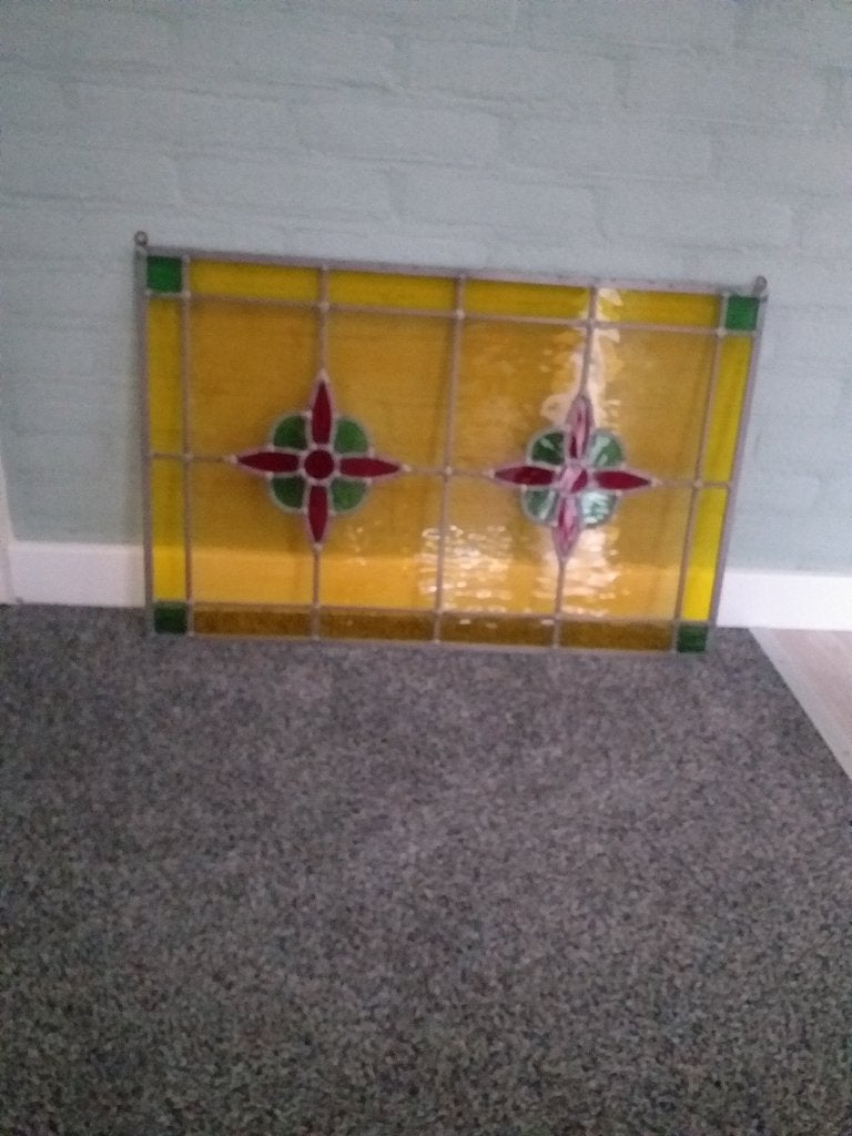 Glas in lood raam, Doe-het-zelf en Verbouw, Glas en Ramen, Ophalen, Gevelraam of Ruit, Minder dan 80 cm, Zo goed als nieuw