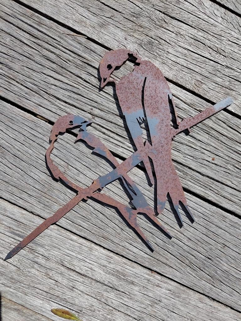 Metalbird Zwaluw Stel Cortenstaal - Nieuw/ Roestpatina, Ophalen of Verzenden, Nieuw, Metaal, Dierenbeeld