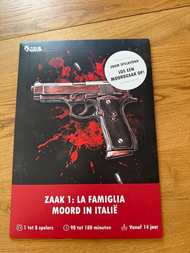 True Crime Games: Zaak 1 La Famiglia Moord in Italië, Hobby en Vrije tijd, Gezelschapsspellen | Bordspellen, Zo goed als nieuw