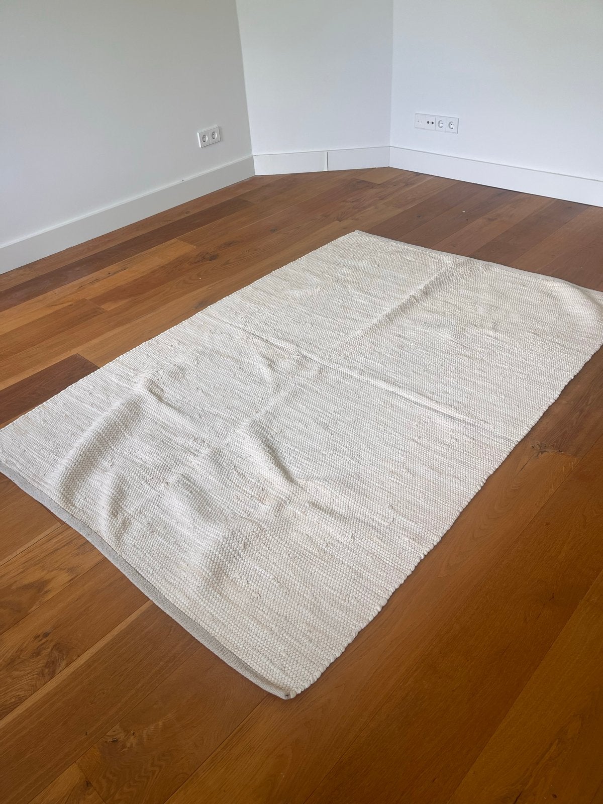RUG SOLID Katoenen Vloerkleed - Desert White, Ophalen, 100 tot 150 cm, Wit, Zo goed als nieuw