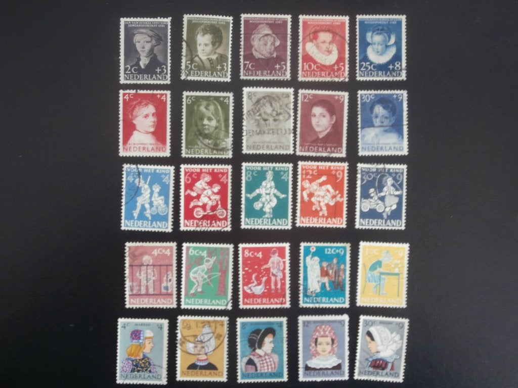 NL 1956-1965; KAVEL 10 SERIES KINDERZEGELS 2 FOTO'S, Postzegels en Munten, Postzegels | Nederland, Verzenden, Na 1940, Gestempeld