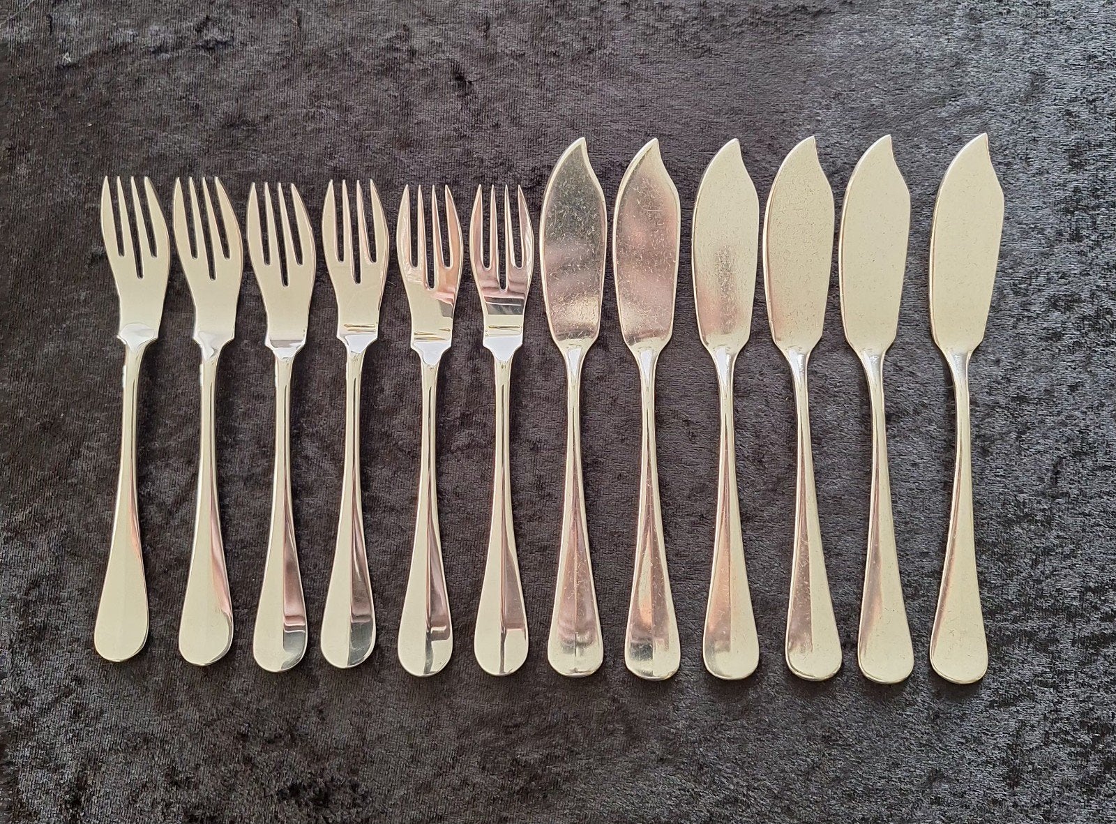 Keltum verzilverde visbestek set - 12 stuks, Ophalen of Verzenden
