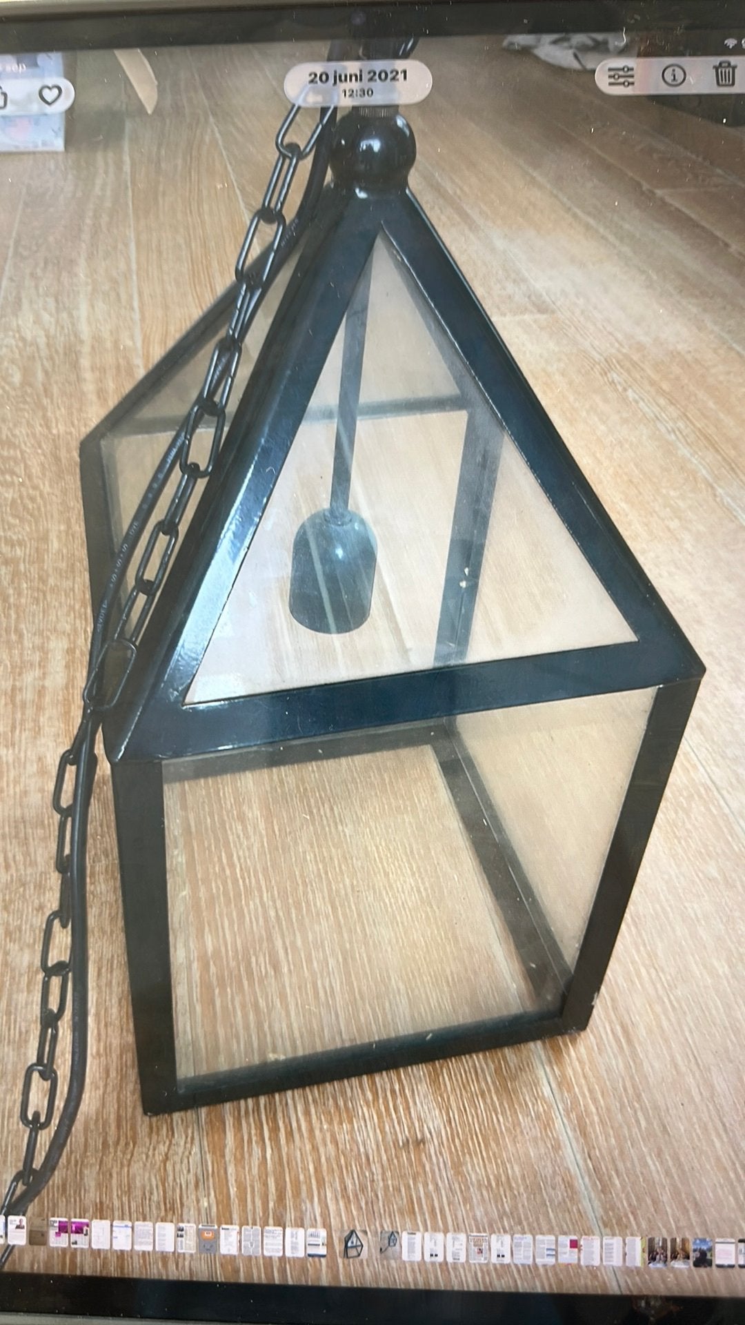 Lamp, Ophalen, Zo goed als nieuw, Glas, Industrieel