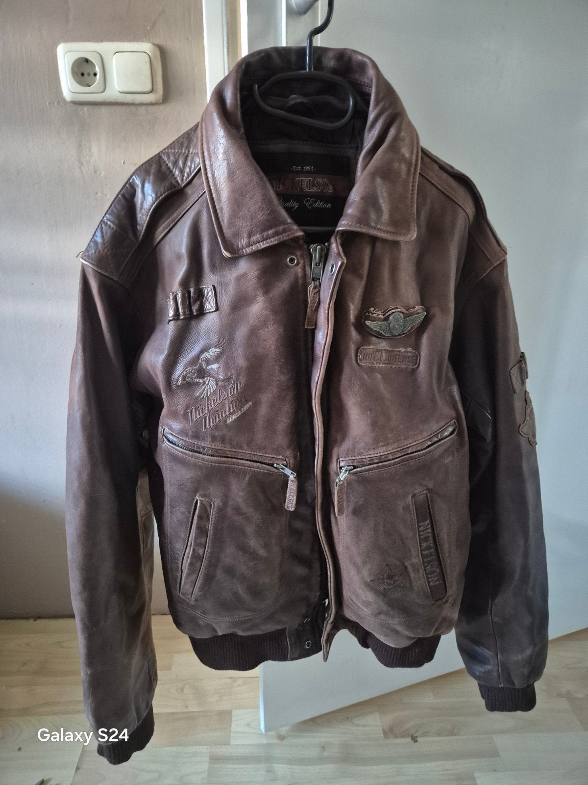 echt leren jas, Ophalen of Verzenden, Gedragen, Maat 48/50 (M), Bruin