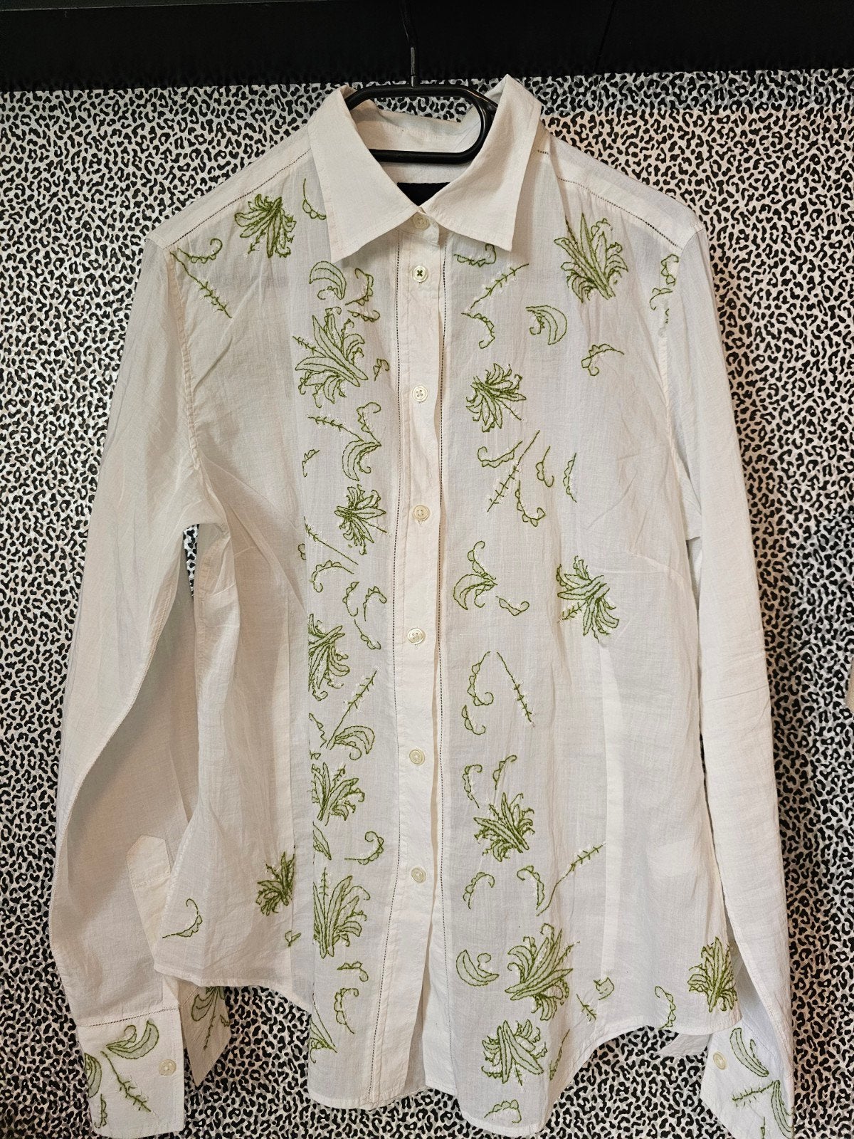 PAUL SMITH; MOOIE GEBORDUURDE BLOES 46 € 17,50, Ophalen of Verzenden, Zo goed als nieuw, Maat 46/48 (XL) of groter, Blauw