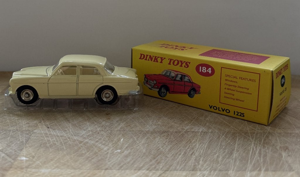 Dinky Toys Volvo122S nr184 Atlas Edition(NR E)VERZENDEN OOK, Hobby en Vrije tijd, Modelauto's | 1:43, Ophalen, Zo goed als nieuw