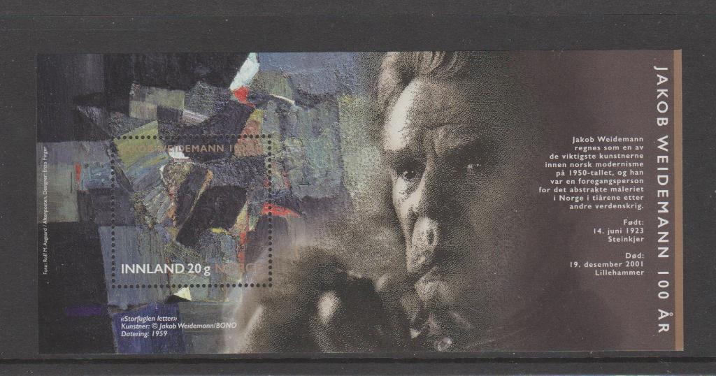 Noorwegen blok Jakob Weidemann (2023)., Verzenden, Noorwegen, Postfris