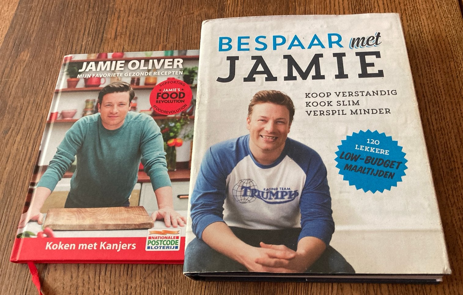 Jamie Oliver : Bespaar met Jamie & Koken met kanjers, Boeken, Kookboeken, Zo goed als nieuw, Gezond koken, Overige gebieden, Tapas, Hapjes en Dim Sum