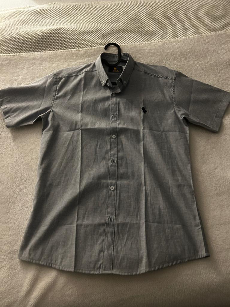Polo Ralph Lauren overhemd grijs maat M, Kleding | Heren, Overhemden, Verzenden, Zo goed als nieuw, Grijs, Halswijdte 39/40 (M)