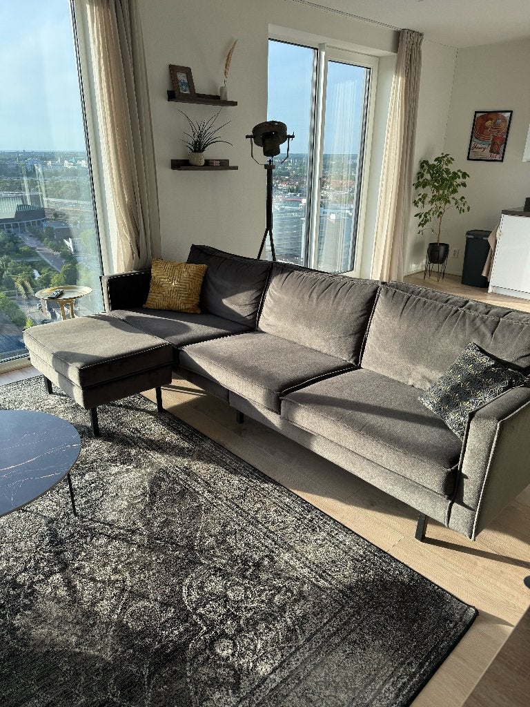 BePureHome Rodeo bank chaise longue links antraciet / grijs, Ophalen, 250 tot 300 cm, Hoekbank, Driepersoons