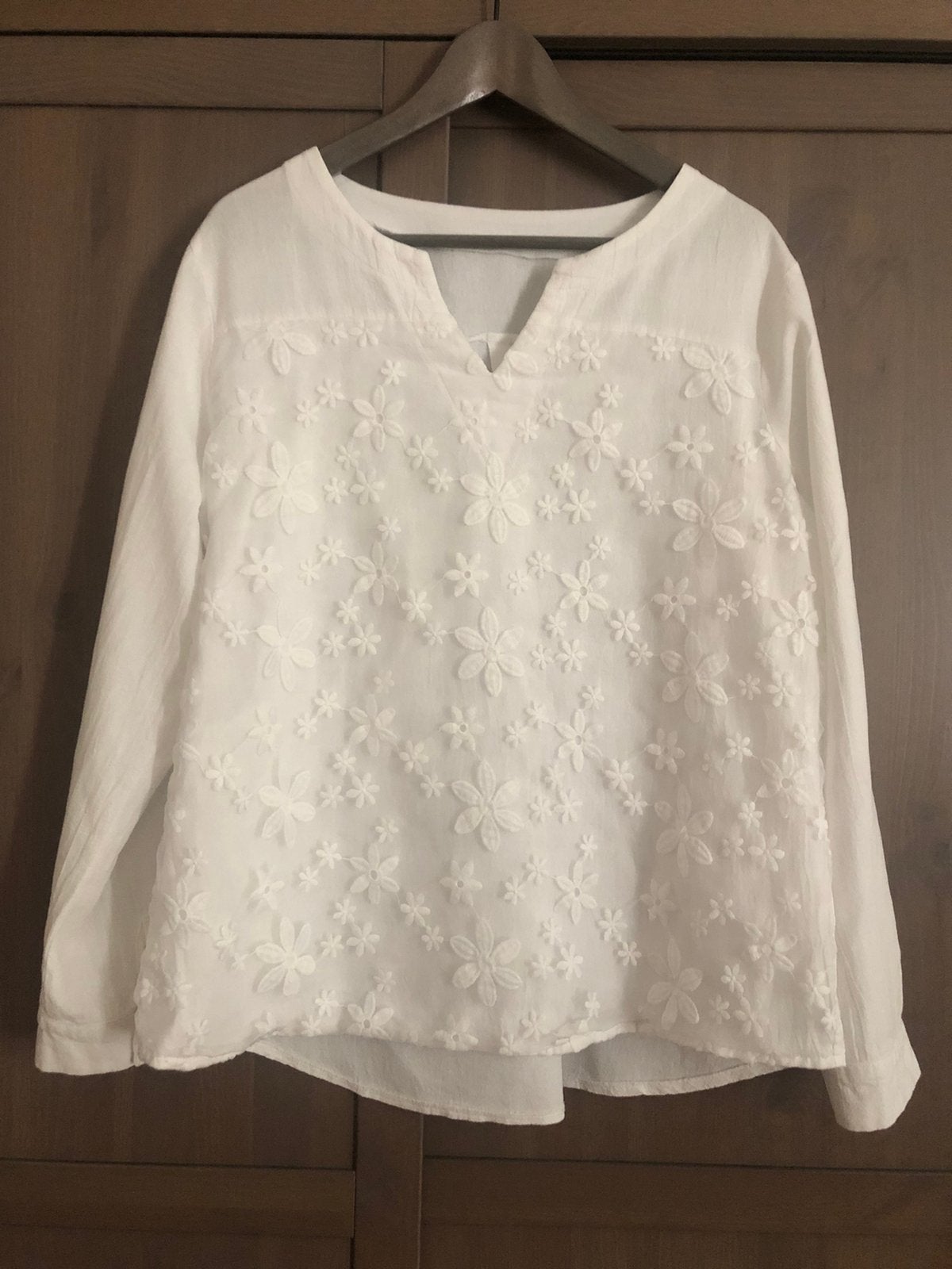 Ibiza zomer blouse wit met bloemen XL als NIEUW, Kleding | Dames, Ophalen of Verzenden, Zo goed als nieuw, Maat 42/44 (L), Wit