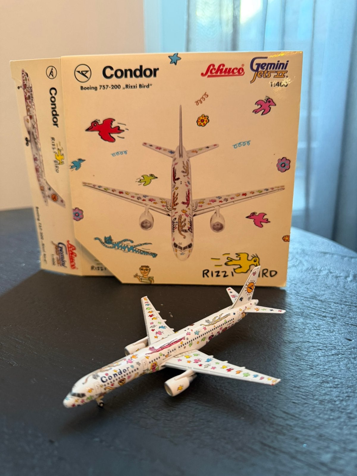 Schuco / GeminiJets 1:400 Condor Boeing 757-200 "Rizzi Bird", Ophalen of Verzenden, Zo goed als nieuw, Schaalmodel