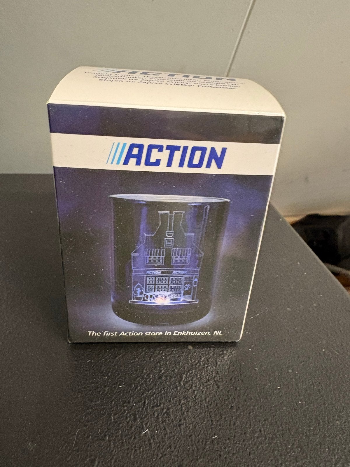 Action Enkhuizen kaarsglas - Eerste winkel, Blauw, Nieuw, Ophalen of Verzenden, Modern