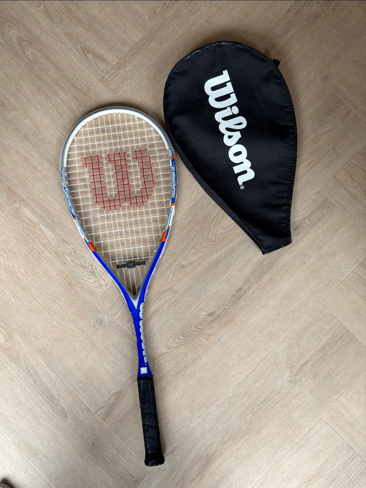 Wilson Nano Carbon Ace Squash Racket met hoes, Sport en Fitness, Ophalen of Verzenden, Gebruikt, Racket, Met hoes