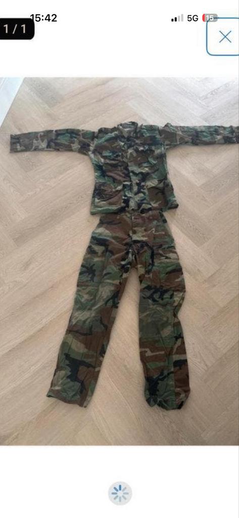 Compleet Korps Mariniers Camouflage Pak (Jas M, Broek 102cm), Ophalen of Verzenden, Gedragen