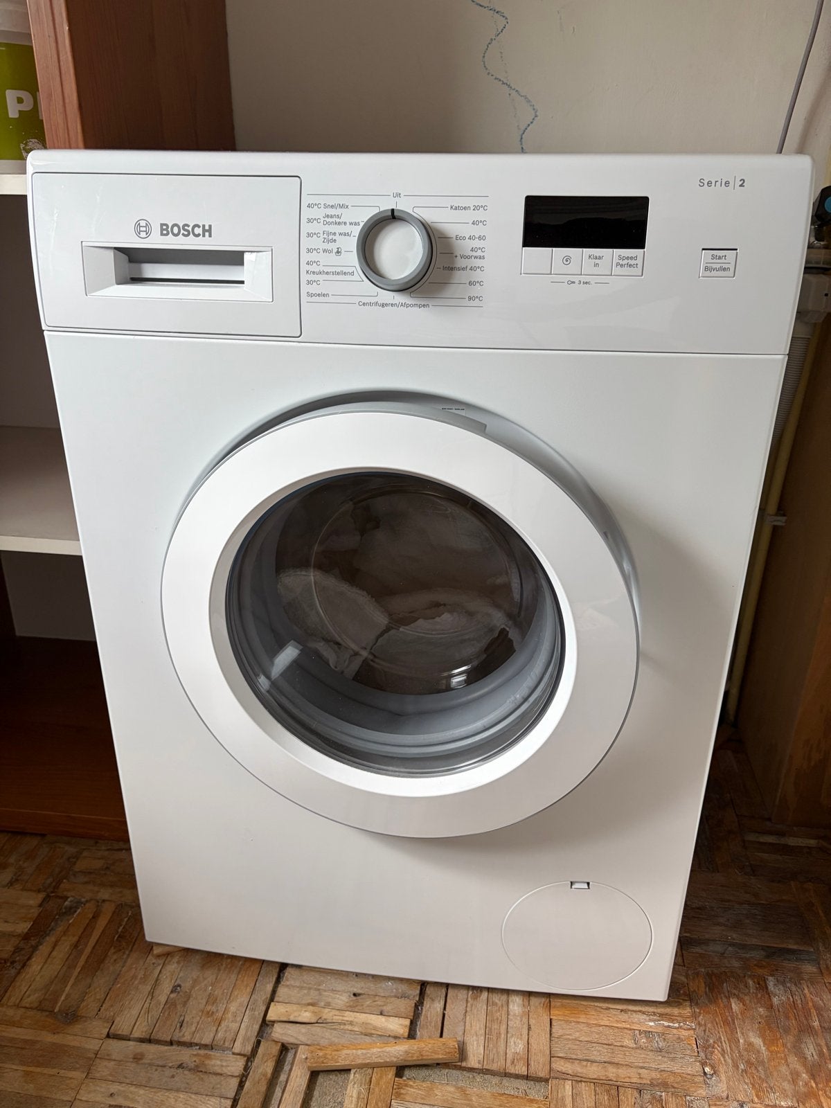 Bosch Serie 2 Wasmachine WAJ28076NL/08 - zeer netjes!, Ophalen, Gebruikt, Voorlader, 85 tot 90 cm