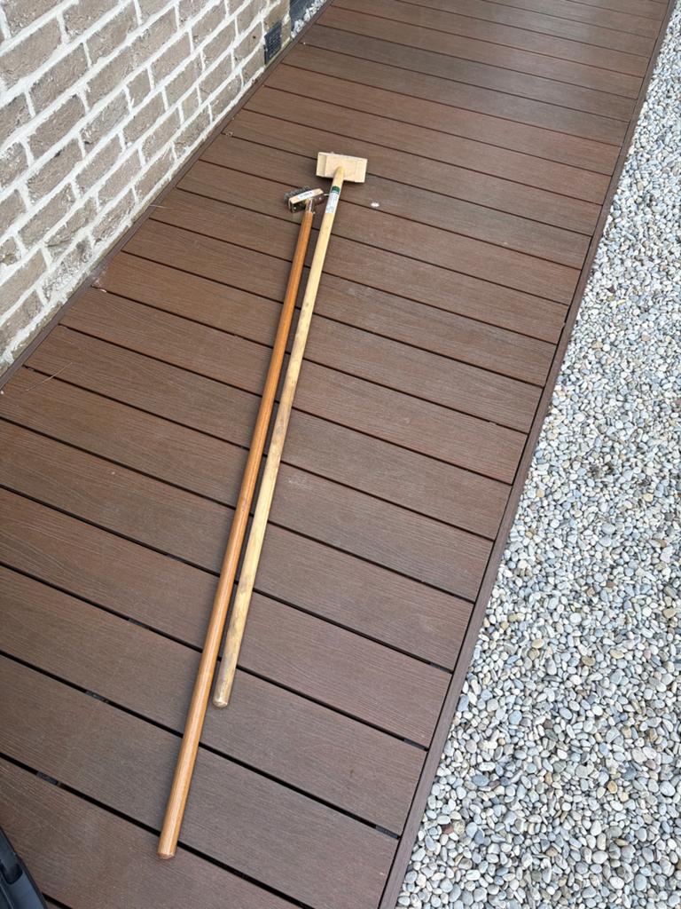 2x Terrasborstel met lange steel - Onkruidborstel, Ophalen, Gebruikt