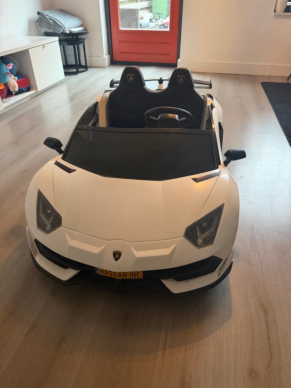 Elektrische Lamborghini Kinderauto 2-persoons 24V Wit, Zo goed als nieuw
