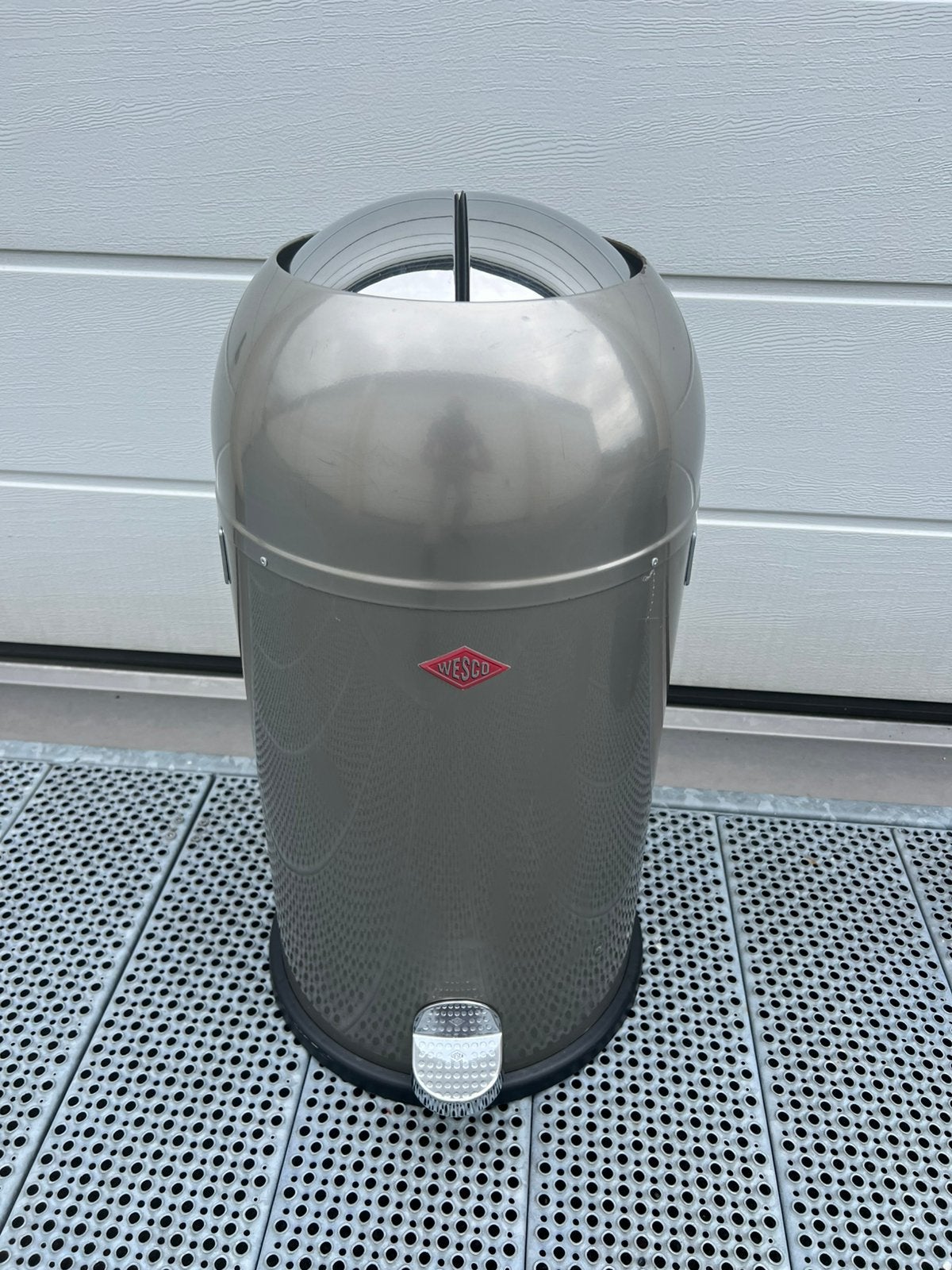 Wesco Kickmaster pedaalemmer Nieuwzilver, 50 – 75, Gebruikt, Met pedaal, Ophalen of Verzenden