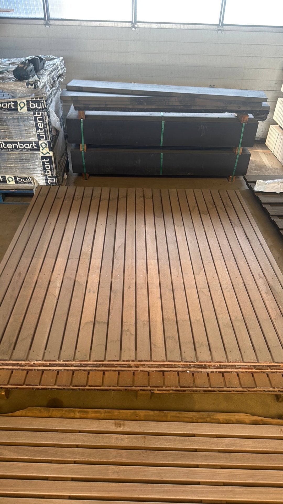 Lattenscherm Hardhout 180x180, Ophalen, Zo goed als nieuw, Hout