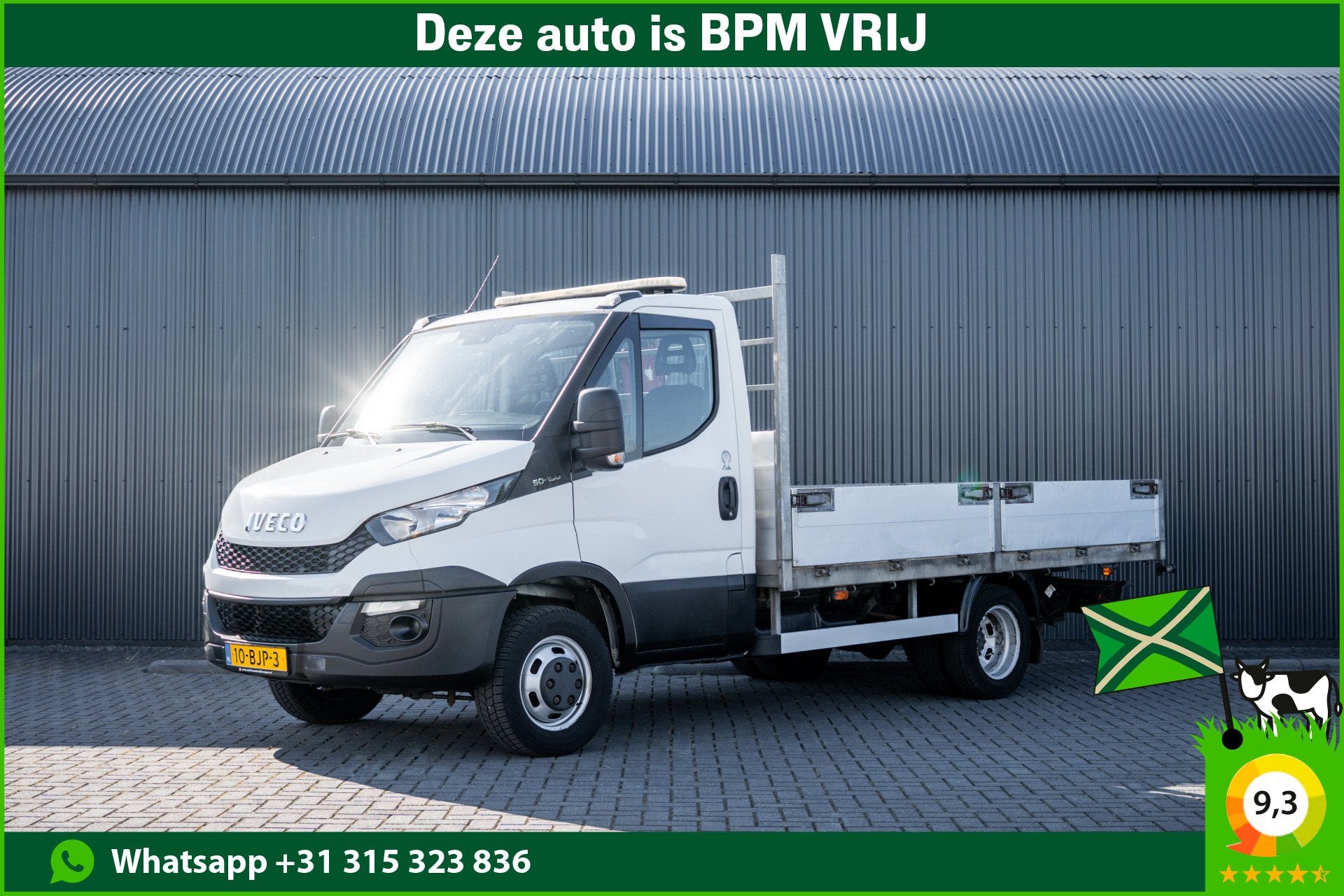 Iveco Daily 50C15 3.0L | Open Laadbak | Kraan | Euro 6 | 1st, 145 pk, 4 cilinders, Iveco, Wit