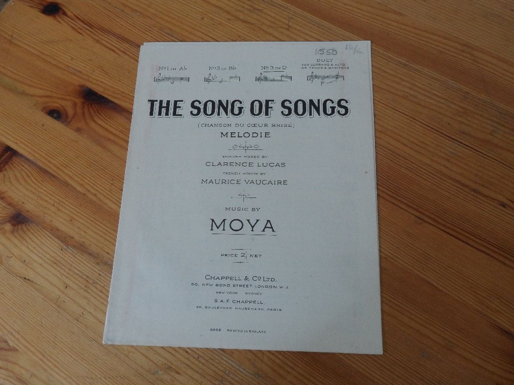The songs of songs - moya / lucas / vaucaire, Zang, Gebruikt, Ophalen of Verzenden, Artiest of Componist