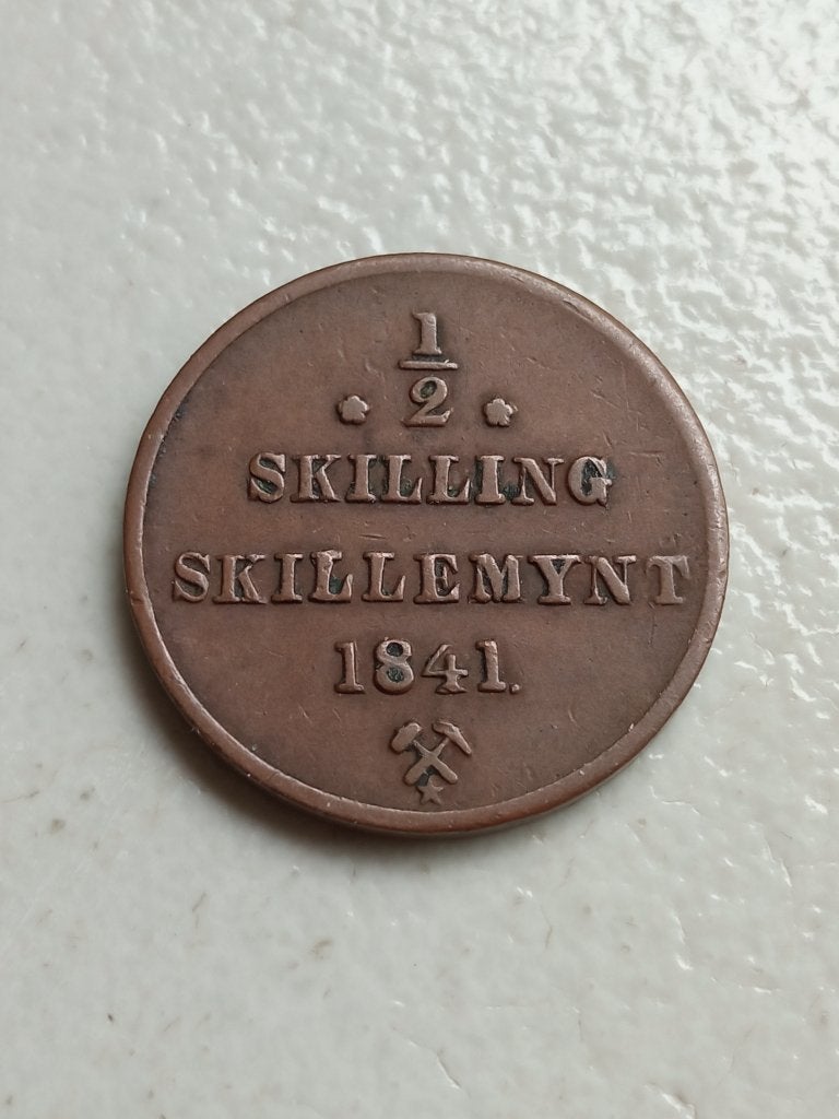 Noorwegen 1/2 skilling 1841., Ophalen of Verzenden, Overige landen, Losse munt