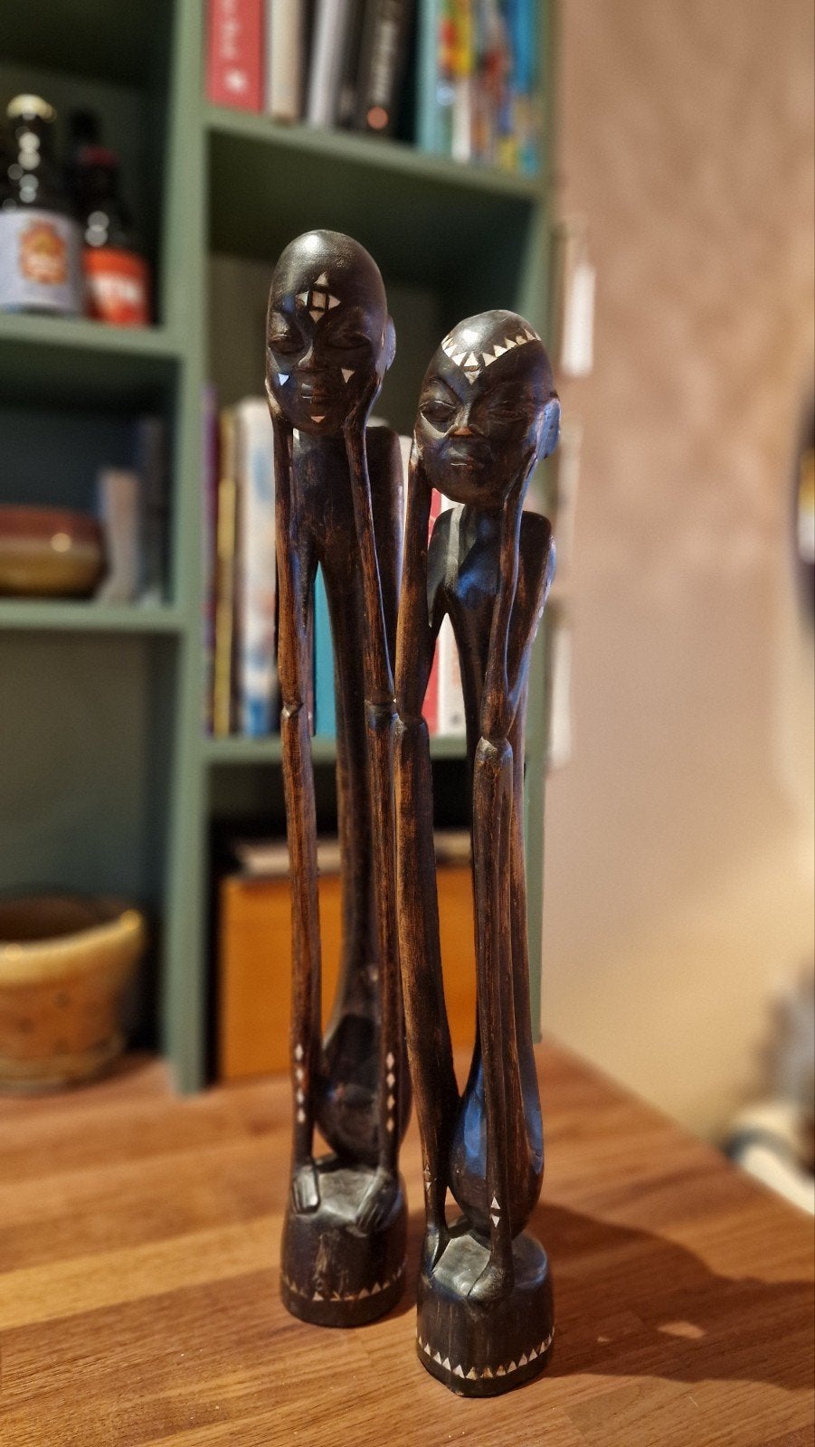 set Afrikaanse handgesnede beelden., Antiek en Kunst, Ophalen of Verzenden