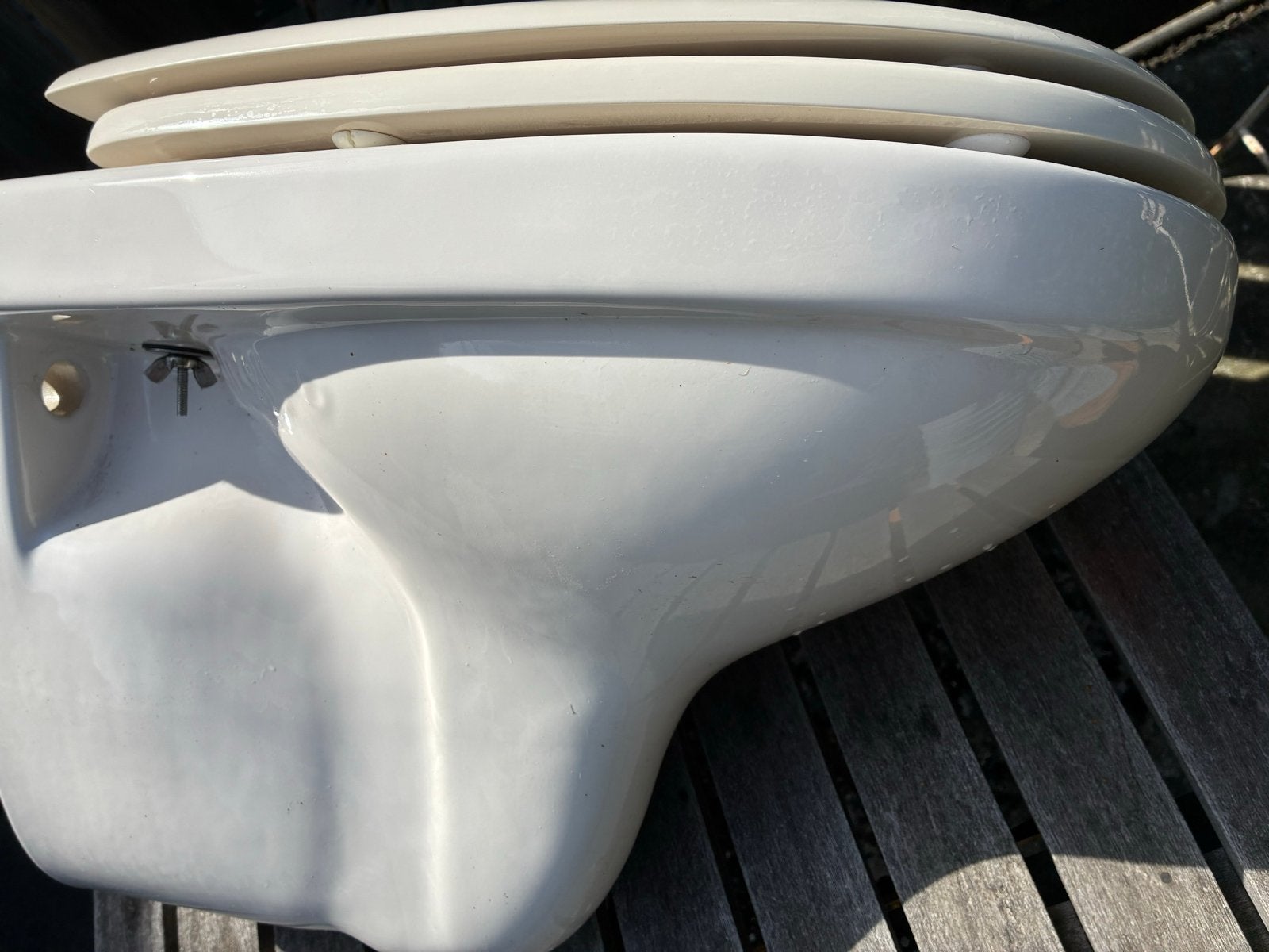 Sphinx wandcloset toiletpot met zitting, Ophalen of Verzenden, Gebruikt, Toilet