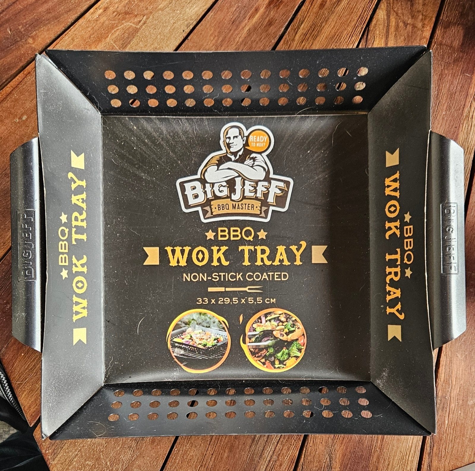 Big Jeff BBQ Wok Tray - Antiaanbaklaag Wokpan voor BBQ, Ophalen of Verzenden, Nieuw, Big Jeff