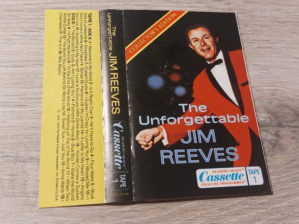 JIM REEVES - THE UNFORGETTABLE TAPE 1&2 (2MC'S), 1 bandje, Ophalen of Verzenden, Zo goed als nieuw, Origineel