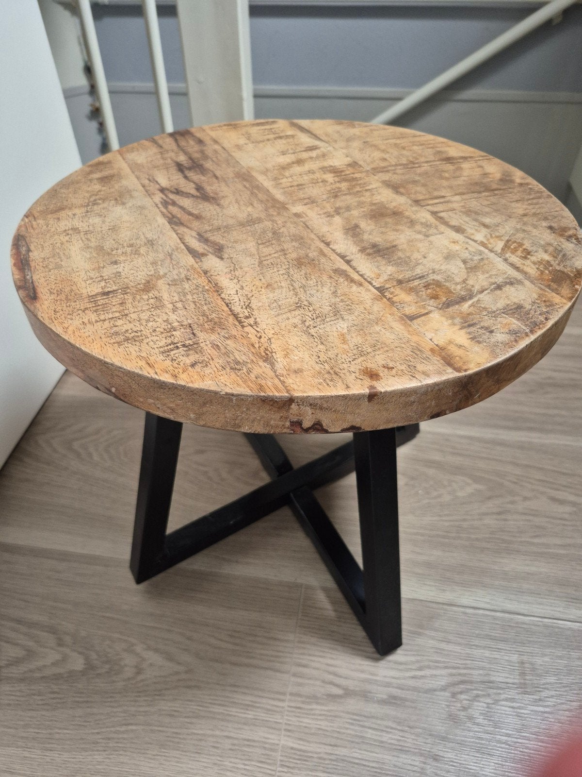 Kleine mango houten bijzettafel, Ophalen, Rond, 50 tot 100 cm, 50 tot 100 cm